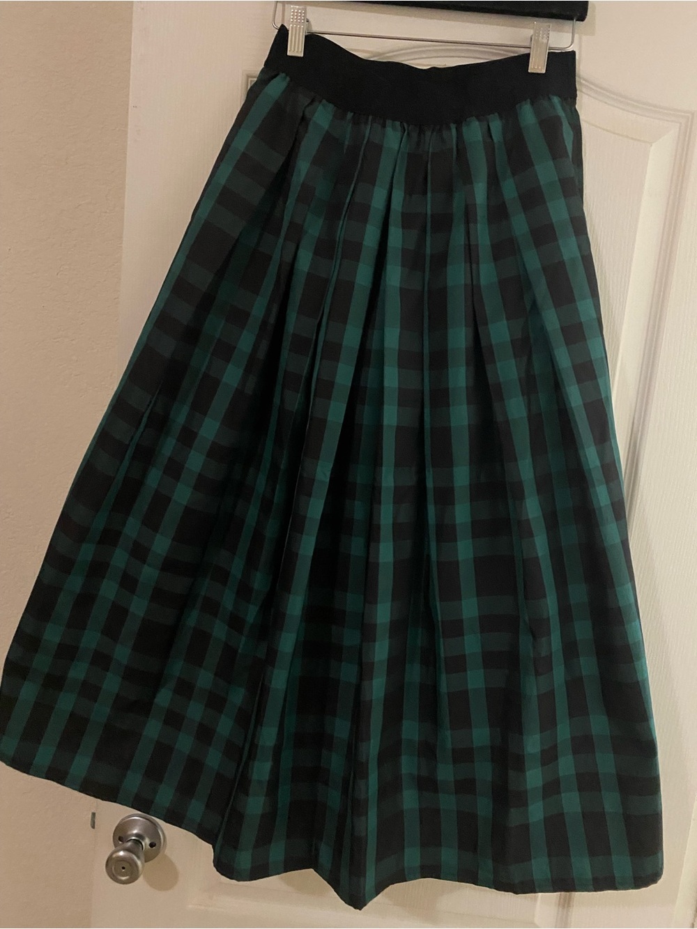 Joan Rivers Green Plaid Pleated Soft Girl Maxi Skirt High Waisted  
Flowy XXSP - Picture 3 of 11